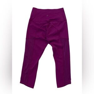 Women's LULULEMON Leggings Size 6 Plum / Purple Hot To Street Cropped mesh